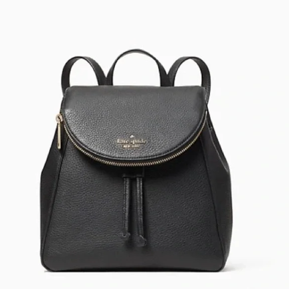 Kate Spade Leila Medium Flap Backpack in Black